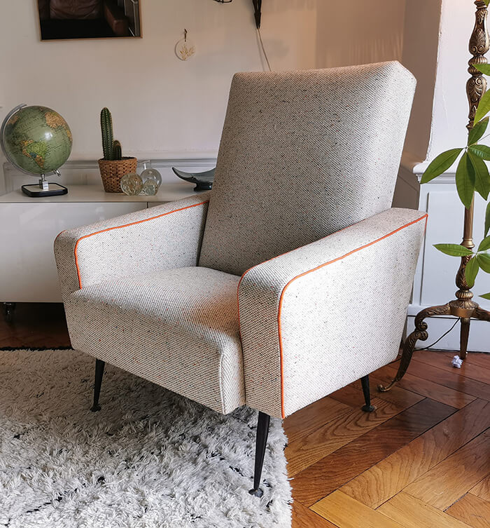 Restauration fauteuil - Tapissier Lyon